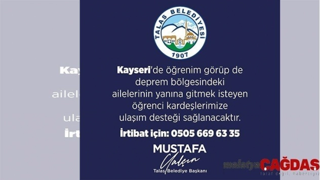 Deprem bölgesine gitmek isteyen öğrencilere ulaşım desteği