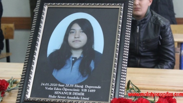 Depremde ölen Sena Nur'un masası boş kaldı