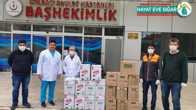 Devlet hastanesine dezenfektan bağışı