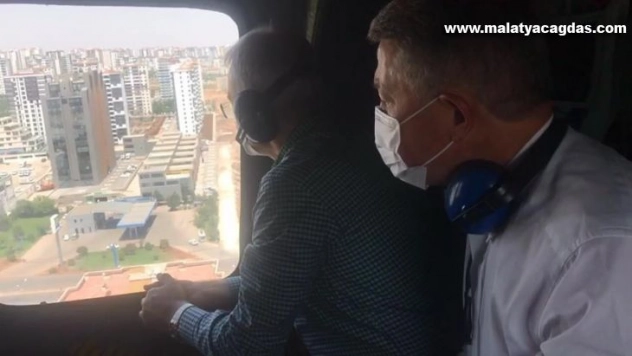 Diyarbakır Valisi Karaloğlu, denetimleri havadan inceledi