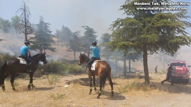 Doğum günü yangınla bitti, atlı jandarmalar fark etti