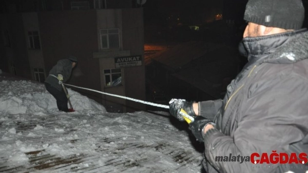Eksi 20 derecede 50 TL için çatı temizliyorlar