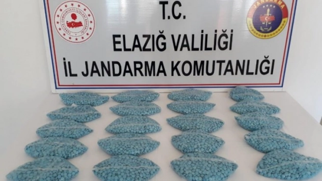 Elazığ'da 20 bin adet uyuşturucu hap ele geçirildi