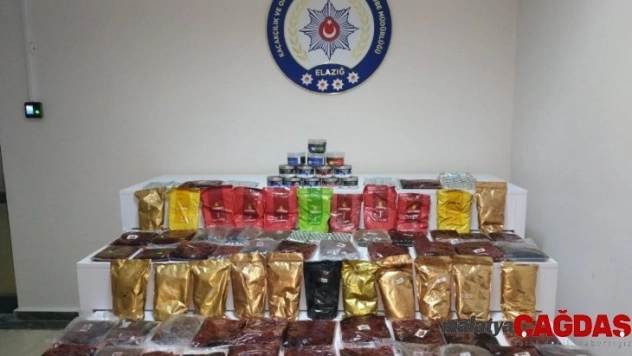 Elazığ'da 70 kilogram kaçak nargile tütünü ele geçirildi