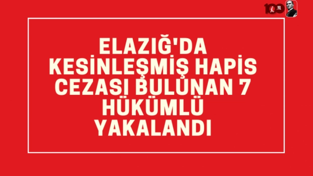 Elazığ'da kesinleşmiş hapis cezası bulunan 7 hükümlü yakalandı