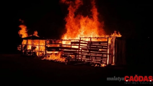 Elazığ'da odunluk yangını