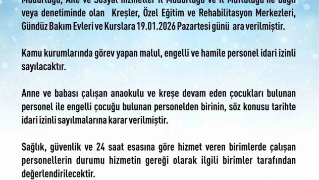 Elazığ'da rehabilitasyon ve bakımevi kurslarına kar tatili