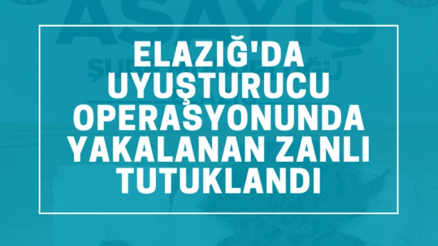 Elazığ'da uyuşturucu operasyonunda yakalanan zanlı tutuklandı