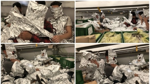 Kaçak Göçmenleri Saklamak İçin Alüminyum Folyaya Sardılar