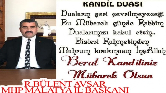 Avşar'ın Kandil Mesajı