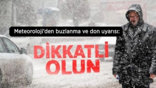 Meteorolojiden 5 il için buzlanma ve don uyarısı