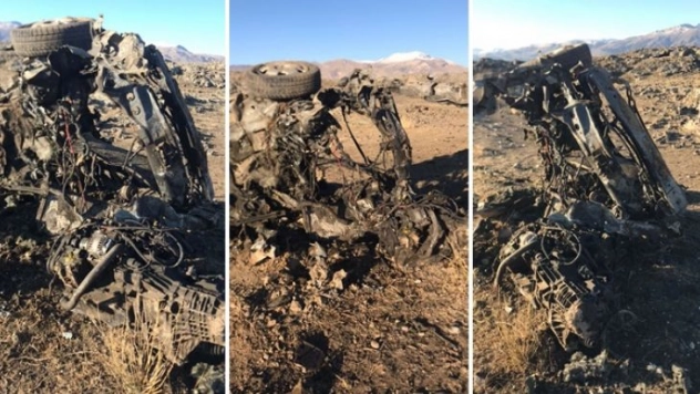 Yakalanacağını anlayan teröristler araçtaki bombayı patlattı