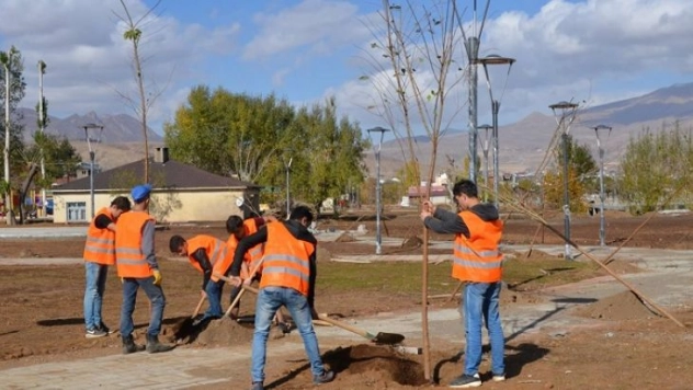 Tatvan'da yeşil alan çalışmaları
