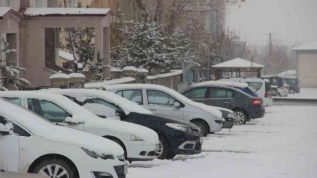 Erzurum'da kar