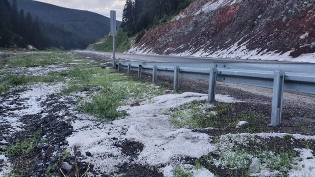 Erzurum ve Ardahan'da dolu ve sağanak etkili oldu