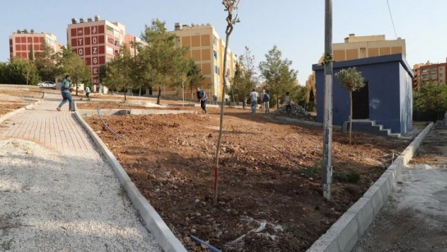 Eyyübiye kırsalında park ve yol çalışması