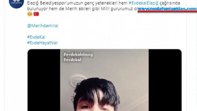 Genç sporcuların 'Evde kal Elazığ' klibine Melih Demiral'dan destek