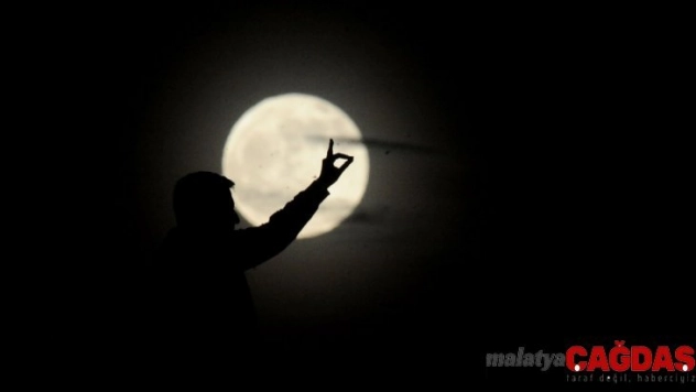 Giresun'da dolunayın görsel şovu büyüledi