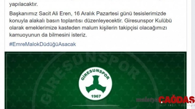Giresunspor'dan Emre Malok açıklaması