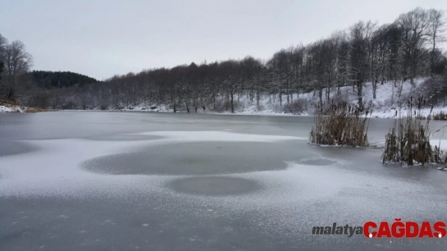 Göktepe Göleti buz tutu