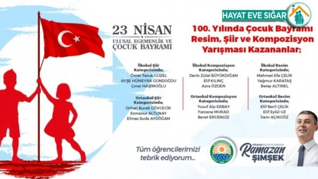 Gölbaşı Belediyesinin düzenlediği '100. Yılında Çocuk Bayramı' temalı yarışma sonuçları açıklandı