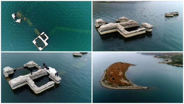 Batık Şehir'de tespit edilen kale ve surda inceleme 