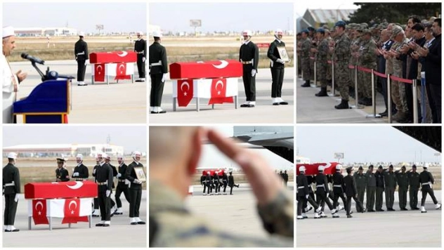 Kazayla vurulan asker için tören