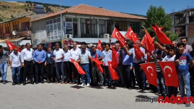 Hain saldırının yaşandığı ilçede teröre lanet yürüyüşü