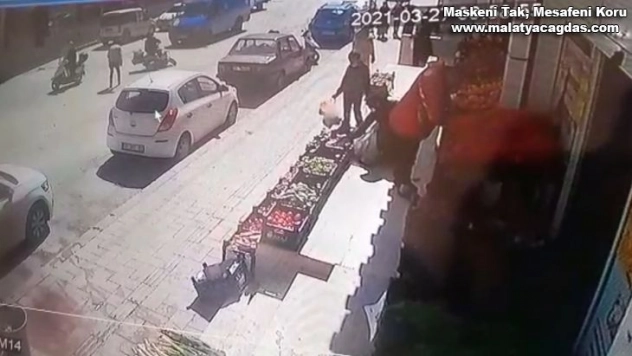 Hatay'da ilginç kaza güvenlik kamerasına yansıdı