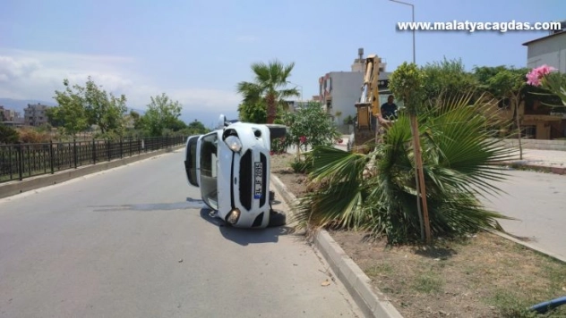Hatay'da köpeğe çarpmamak için kaza yaptı