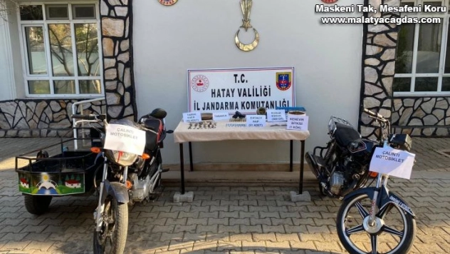 Hatay'da uyuşturucu ve çalıntı motosiklet operasyonu