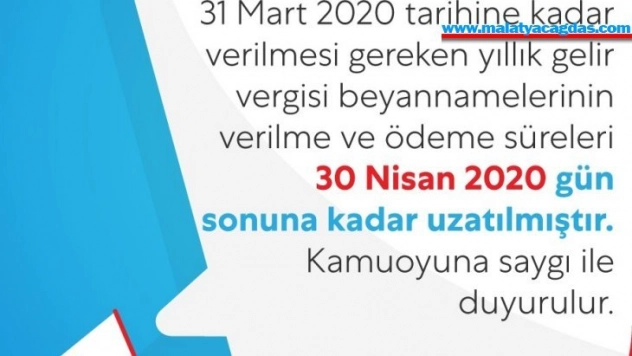 Hazine ve Maliye Bakanlığı, yıllık gelir vergisi beyanname verilme ve ödeme süresini uzattı