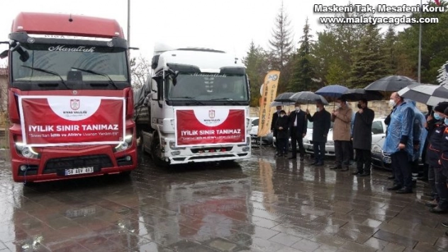 İki tır dolusu yardım kolisi yola çıktı