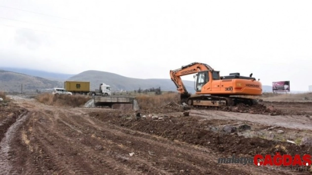 İnönü'de bağlantı yolu çalışmaları başladı