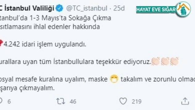 4 bin 242 kişiye idari işlem uygulandı