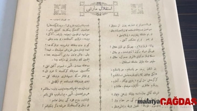 İstiklal Marşının orijinal basımı Araç Harp Müzesinde