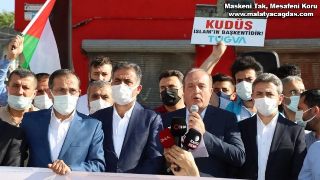 Kahta'daki STK'lardan İsrail'e ortak tepki