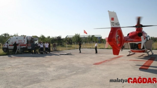 Kalp krizi geçiren hasta hava ambulansı ile taşındı