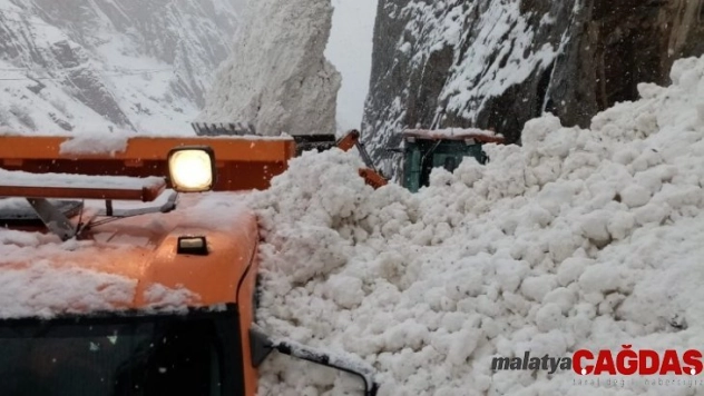 Kar temizleme çalışması yapan iş makinesinin üzerine çığ düştü