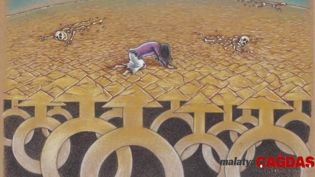Karikatürler kadına şiddeti anlattı
