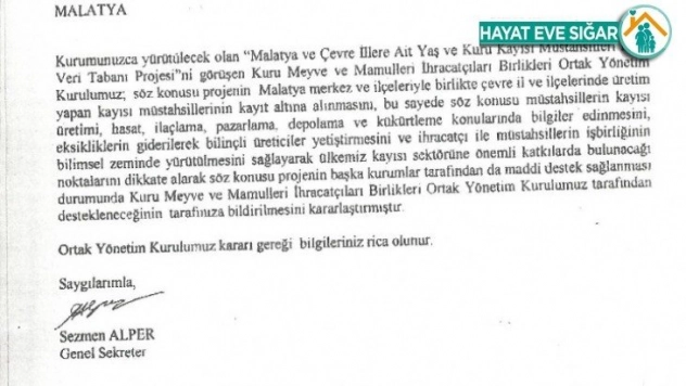 Kayısı rekoltesi tartışmalarına Kayısı Derneği de katıldı