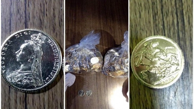 Kayseri'de 4 kilo 564 gram tarihi altın sikke ele geçirildi