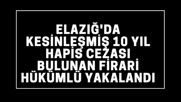 Kesinleşmiş 10 yıl hapis cezası bulunan firari hükümlü yakalandı