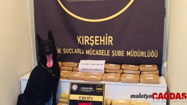 Kırşehir'de 64 kilogram eroin ele geçirildi