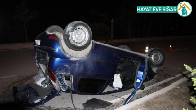 Kontrolden çıkan otomobil ağaçlara çarparak takla attı: 1 yaralı