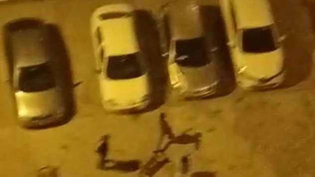 Köpeği çocukların üstüne saldı, korkan çocuk otomobilin üstüne çıktı