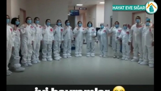 Korona ile mücadelede en ön safta olan sağlıkçılardan klipli mesaj