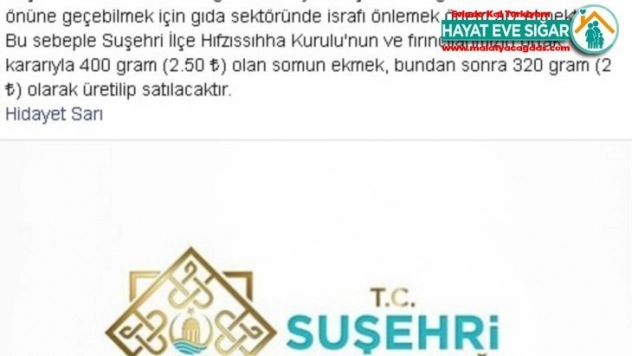 Korona virüs tedbirleri kapsamında  2.5 liralık ekmek 2 lira oldu