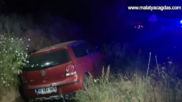 Koyunlara çarpmamak için şarampole uçtu