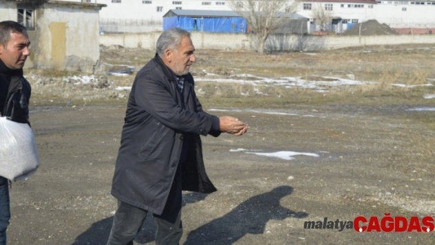 Kuşlar için her gün doğaya yem bırakıyorlar